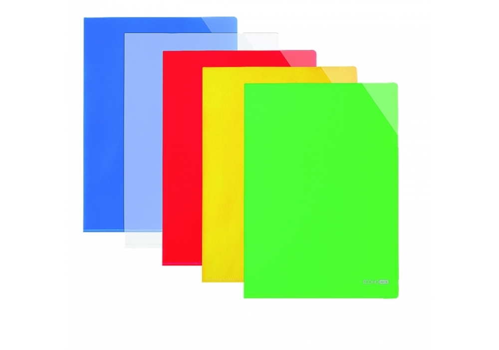 Папка-куточок ECONOMIX А4 с фиксатором, асорті (E31157)